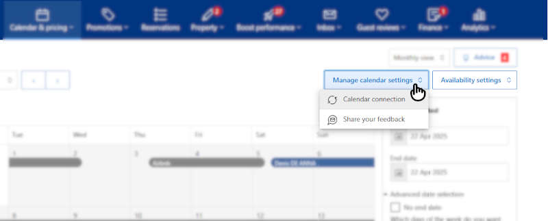 Booking.com Calendar step 2