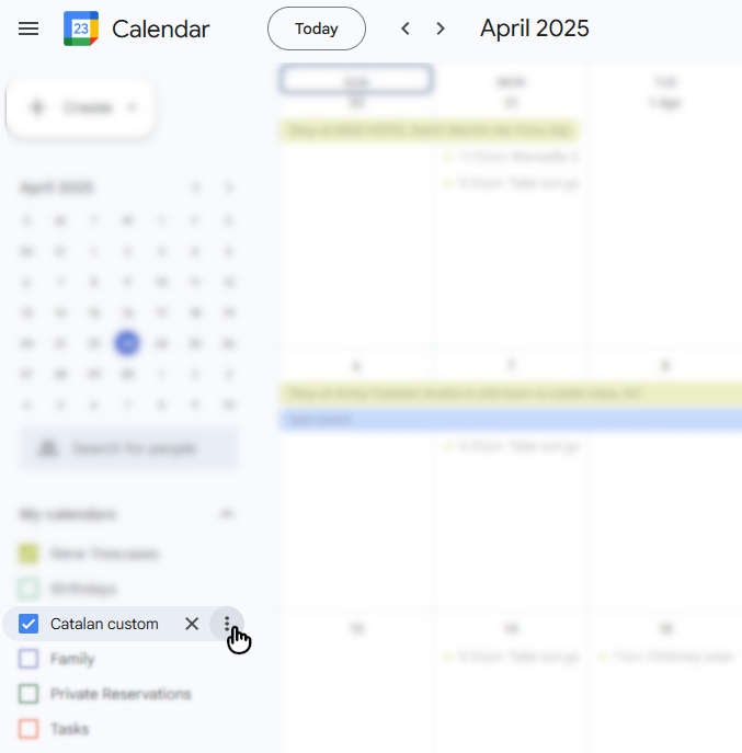 Google Calendar step 1